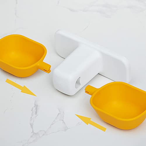 Práctico cuenco de gatos para mascotas, tazón de fuente de agua para alimentos sin perforación, altura ajustable, alimentador automático montado en la pared, tazón doble para perros