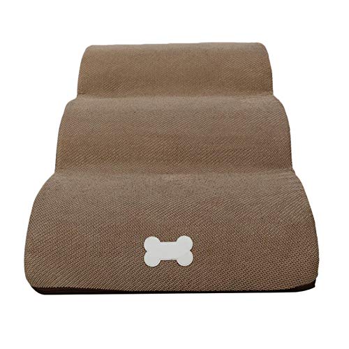 Pratvider Escalones para Perros, escaleras para Perros para Camas Altas, Muebles para Gatos, escalones para Gatos de Espuma de Alta Densidad de 3 Niveles con escaleras Antideslizantes, Herramienta