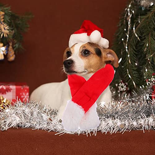 PRETYZOOM 1 Set de Bufanda Y Sombrero de Papá Noel para Perros Disfraces de Navidad para Perros Gorro de Papá Noel para Perros Pequeños Medianos Y Grandes Talla L