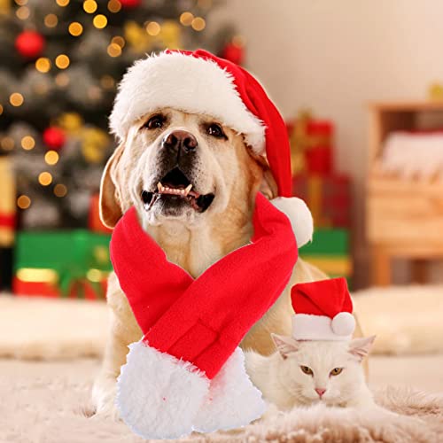 PRETYZOOM 1 Set de Bufanda Y Sombrero de Papá Noel para Perros Disfraces de Navidad para Perros Gorro de Papá Noel para Perros Pequeños Medianos Y Grandes Talla L