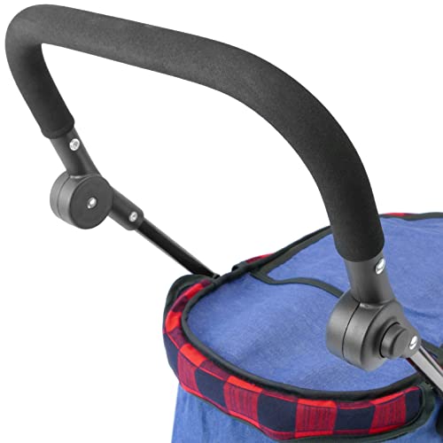 PrixPrime - Cochecito Plegable para Mascotas Perros y Gatos Color Azul y Rojo