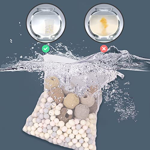 Prmape 20 bolsas de filtro de acuario, bolsas de filtro de malla de medios con cremallera para tanques de peces, carbón activado, carbón granulado (blanco y negro)
