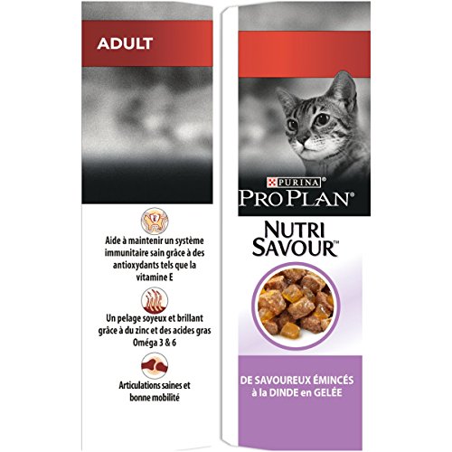Pro Plan Nutrisavour – A la Pavo en gelatina – 10 x 85 g – Bolsas de Comida para Gato Adulto