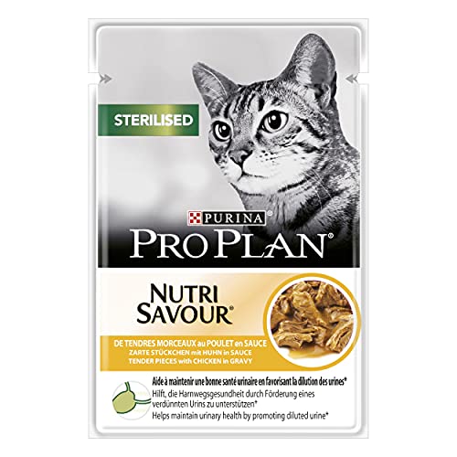 Pro PLAN – Nutrisavour Sterilised al pollo – Bolsas para gatos adulto, 85 g, 1 unidad