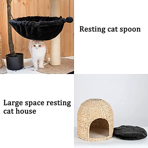 Productos de Estilo de Vida para Mascotas Poste rascador Torre para Gatos Centro de Actividades, Gatos de Verano de Nivel Medio trepar al árbol de Gatos, Poste rascador para Gatos Villa para Gatos Ju