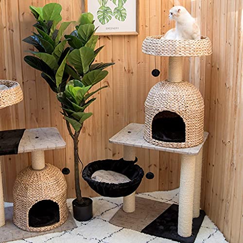 Productos de Estilo de Vida para Mascotas Poste rascador Torre para Gatos Centro de Actividades, Gatos de Verano de Nivel Medio trepar al árbol de Gatos, Poste rascador para Gatos Villa para Gatos Ju