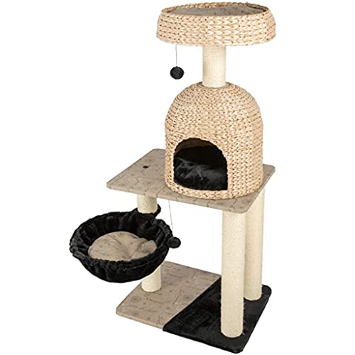 Productos de Estilo de Vida para Mascotas Poste rascador Torre para Gatos Centro de Actividades, Gatos de Verano de Nivel Medio trepar al árbol de Gatos, Poste rascador para Gatos Villa para Gatos Ju