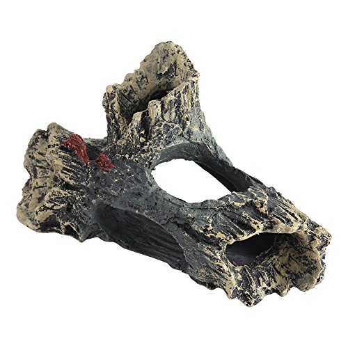 Pssopp Acuario Driftwood Decoraciones Adorno de Acuario Tanque de Peces Paisajismo Submarino DIY Ocultar Decoración de Cueva Resina Ornamento de árbol Hueco