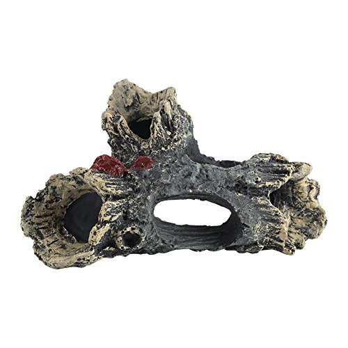 Pssopp Acuario Driftwood Decoraciones Adorno de Acuario Tanque de Peces Paisajismo Submarino DIY Ocultar Decoración de Cueva Resina Ornamento de árbol Hueco