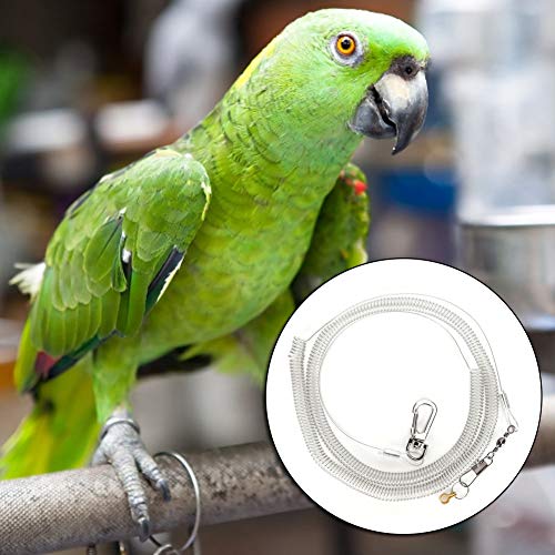 Pssopp Arnés de pájaro Correa Anti-mordida Cuerda de Entrenamiento de Vuelo Cadena de pie de Mascota para cacatúas Periquitos Guacamayos Agapornis Suministros para pájaros(8.5MM)