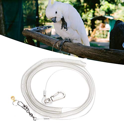 Pssopp Arnés de pájaro Correa Anti-mordida Cuerda de Entrenamiento de Vuelo Cadena de pie de Mascota para cacatúas Periquitos Guacamayos Agapornis Suministros para pájaros(8.5MM)