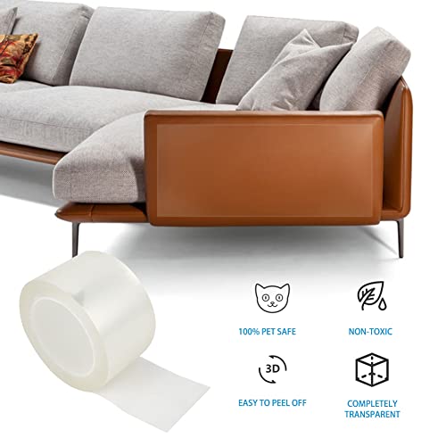Pssopp Etiqueta engomada del Protector del Gato del Animal doméstico Etiqueta engomada del Protector del rasguño del Perro Mascota Etiqueta del rascador del Gato Muebles de Calidad PVC Gato Sofá (L)