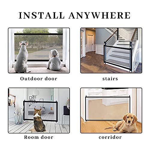 Puerta para Perros Hillylolly 117 x 88 cm Barrera para Perros, Vallas para Perros, Puerta Magica Perros, Puerta para Perros Extensible, Barrera Perros Casa, Barrera Bebe Escaleras, Puertas para Perros