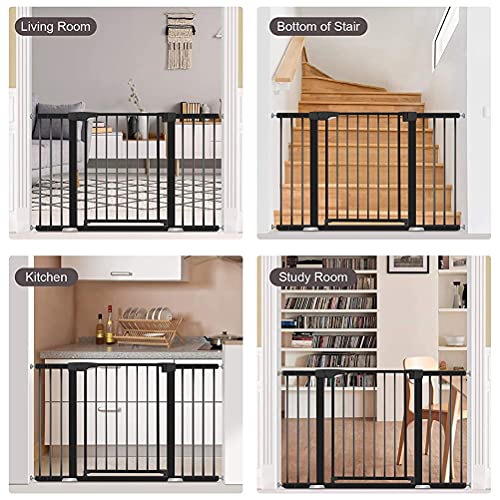 Puertas De Escaleras Puertas Metálicas Puertas De Seguridad 30 En A 32 En, +2.76 +5.51 +11.02 En Ancho, Casero Barrera Para Mascotas Para Niños, única 90 ° De Dos Vías Abiertas / Puertas De La Estadía
