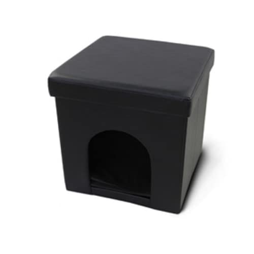 Puff Perro Plegable Cama Viaje Caseta (Negro)