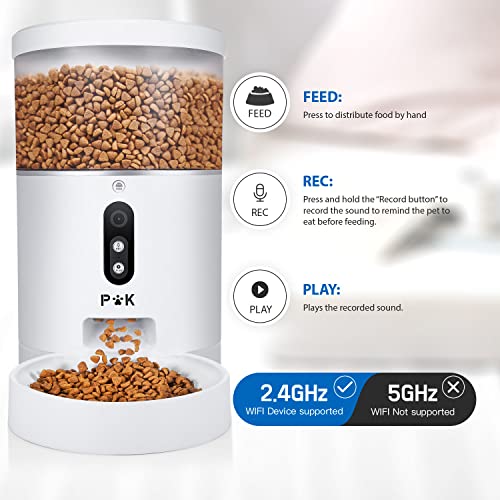 PUPPY KITTY 4L Comedero Automático para Gatos y Perros, Alimentador Automático Controlado por App con Cámara de 1080 HP, Vigile y Alimente a Su Mascota En Todo Momento