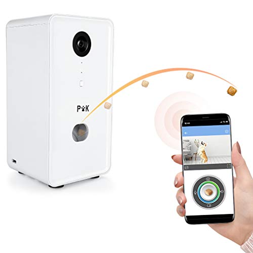 PUPPY KITTY Cámara Inteligente para Perros, HD WiFi Dispensador de golosinas para Gatos y Perros, 165 ° de visión Completa, visión Nocturna y comunicación de Audio bidireccional.