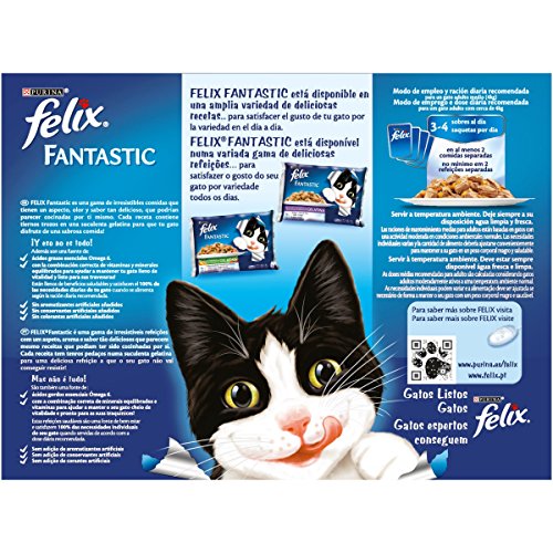 Purina Felix Fantastic Festín de Carnes en Gelatina para Gatos, 12 x 100 g