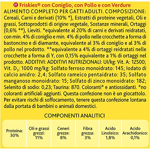Purina Friskies Adulto Gato con Conejo, Pollo y Verduras - 4 kg