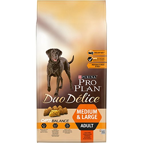 Purina Pro Plan Pro Plan Delice-Rico en Carne de res-10 kg-Comida Seca para Perros PROPLAN Canine Adult Duo Buey 10 KG, Negro, 10000