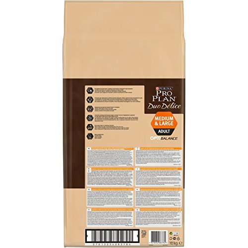 Purina Pro Plan Pro Plan Delice-Rico en Carne de res-10 kg-Comida Seca para Perros PROPLAN Canine Adult Duo Buey 10 KG, Negro, 10000