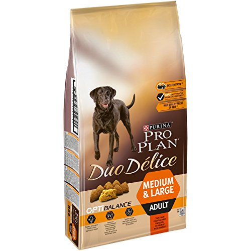 Purina Pro Plan Pro Plan Delice-Rico en Carne de res-10 kg-Comida Seca para Perros PROPLAN Canine Adult Duo Buey 10 KG, Negro, 10000