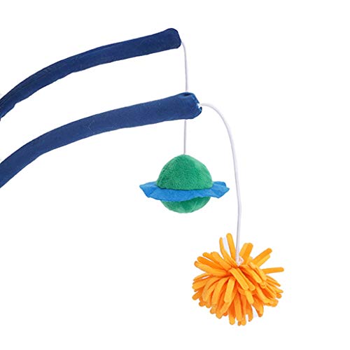QIFFIY Apartamentos Cat Cielo Estrellado - Gato Que rasguña el Poste, 17.3" Scratch árbol del Gato Alto, Gato del Poste con el balón colgado, Rascador Cat Durable con la Cuerda de sisal Torre de Gato