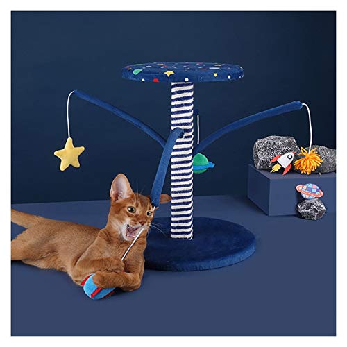 QIFFIY Apartamentos Cat Cielo Estrellado - Gato Que rasguña el Poste, 17.3" Scratch árbol del Gato Alto, Gato del Poste con el balón colgado, Rascador Cat Durable con la Cuerda de sisal Torre de Gato