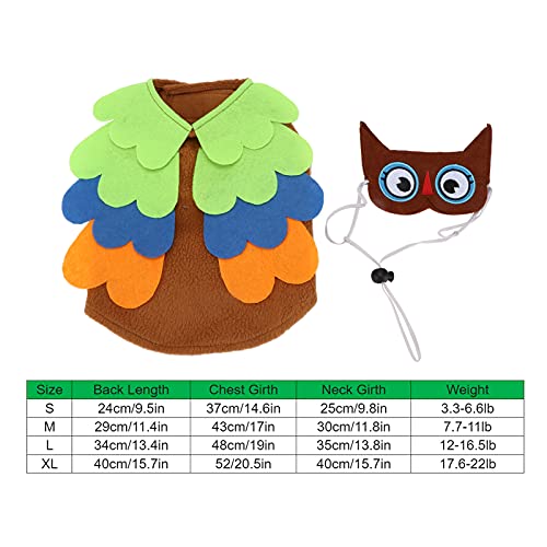 QiruIXinXi Ropa para Mascotas de Halloween, Divertido Disfraz de búho de Dibujos Animados para Mascotas con Sombrero, cómodo Disfraz de Mascota Suave y Transpirable(M)
