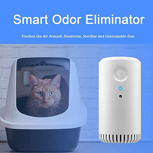 QJJML Desodorante Inteligente para Perros Y Gatos,Purificador De Aire para Eliminar Olores De Mascotas,Detección De Infrarrojos,Ambientador De Arena para Gatos,Caja para Gatos