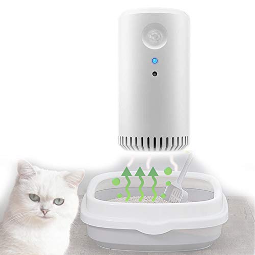 QJJML Desodorante Inteligente para Perros Y Gatos,Purificador De Aire para Eliminar Olores De Mascotas,Detección De Infrarrojos,Ambientador De Arena para Gatos,Caja para Gatos