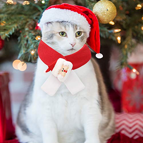 QKURT Pañuelo de Santa Claus para gatos, disfraces de Navidad para mascotas, ropa de Navidad para gatos y perros pequeños Cosplay