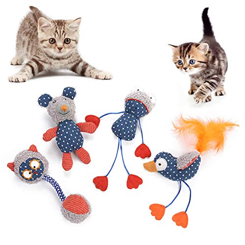 quanju cheer Mascotas Gatos Gatitos Peluche Lindo Rana Oso Búho Forma Muñeca Interactiva Play Chew Juguete Atrae Gatos, Owl