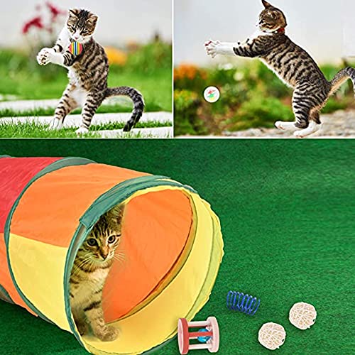 Queta 20pcs Juguetes Interactivos para Gatos, Juguetes Gatos Interactivos con Tunel, Ratones, Bola de estambre, Palo de Gato Gracioso, Catnip, Pescado, Pelotas para Gatos