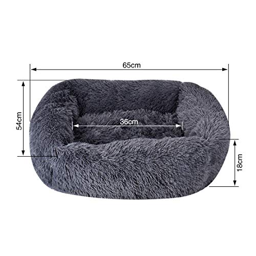 Queta Cama para Perro Gatos Mascotas, Talla S Anti-Humedad Antideslizante 55 * 45 * 20cm (Oscuro)