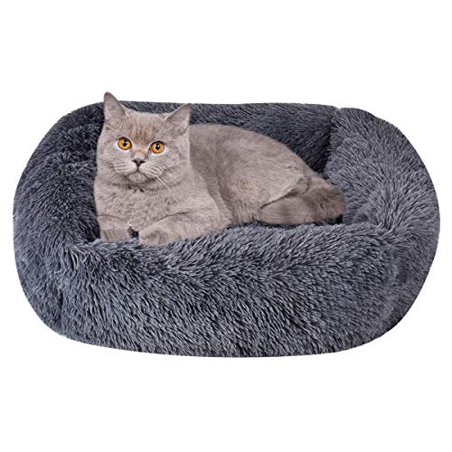 Queta Cama para Perro Gatos Mascotas, Talla S Anti-Humedad Antideslizante 55 * 45 * 20cm (Oscuro)