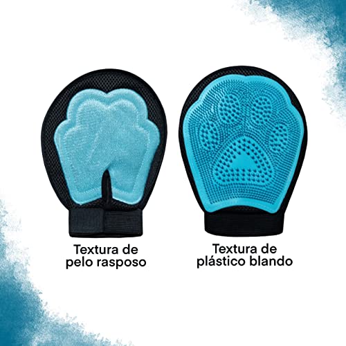 Quita pelos mascota, guante quitapelos mascotas, guante quita pelos mascota, guante cepillo masajeador para perros y gatos, guante quita pelos y masajeador mascotas, manopla masaje mascotas (Azul)