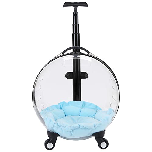quwewn Maleta con Ruedas para Mascotas, Transportador De Transporte De Viaje para Gato, Perro, Cápsula para Exteriores, Espacio, Mochila Impermeable, Transpirable