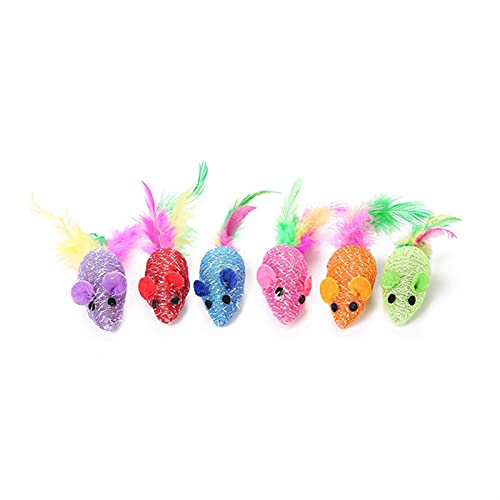 QWEQWE 1 unids Gato Gato ratón Juguete Gato autoacitado Juguete Oscuro Azul Serie Pluma Juguete casero Anti-depresión Cuerda Cuerda Gato Gato Juguetes (Color : 01)
