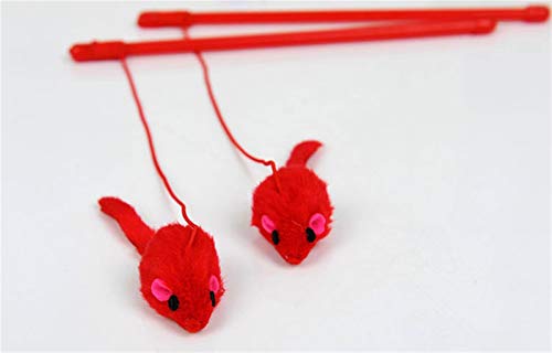 QWEQWE Pet Gato Juguete Lindo diseño ratón Palo Teaser Varita Juguete plástico para Juguetes de Gato Mascota Gato de Gato Gordo Gato Lindo (Color : As Show)