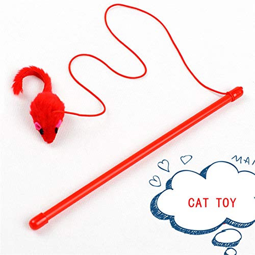 QWEQWE Pet Gato Juguete Lindo diseño ratón Palo Teaser Varita Juguete plástico para Juguetes de Gato Mascota Gato de Gato Gordo Gato Lindo (Color : As Show)