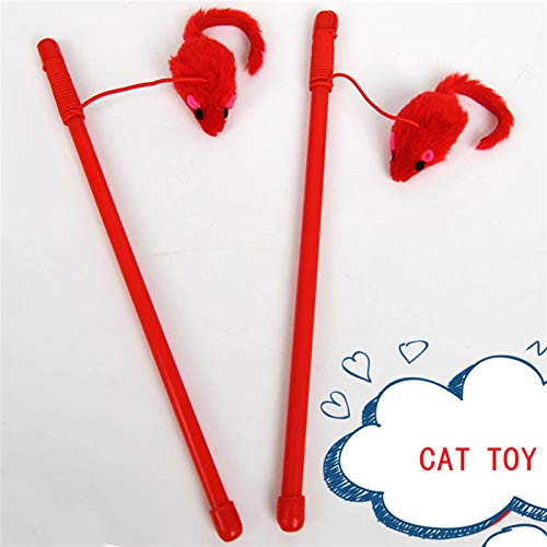 QWEQWE Pet Gato Juguete Lindo diseño ratón Palo Teaser Varita Juguete plástico para Juguetes de Gato Mascota Gato de Gato Gordo Gato Lindo (Color : As Show)