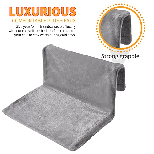 Rainberg® Cama de forro polar cálida para gatos, cachorros, mascotas, hamaca para cunas, mantiene a la mascota caliente, fácil de instalar, color gris