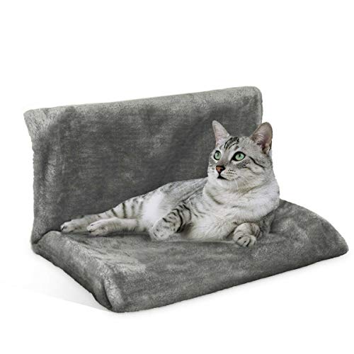 Rainberg® Cama de forro polar cálida para gatos, cachorros, mascotas, hamaca para cunas, mantiene a la mascota caliente, fácil de instalar, color gris