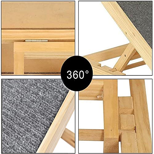 Rampa para Perros y Gatos, Rampa Piscina Perros, Rampa Plegable con Forro Antideslizante, Escalera Perro, Rampa para Escaleras de Madera para Cama o Sofá, 4 Escalones Regulables en Altura