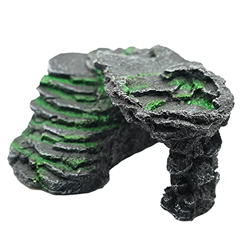 Rampa para Tortugas Plataforma Tortugas de Agua Tortuga Terraza Agujero la Tortuga Piel Reptil Resina Bronceado Roca Dragón Barbudo Accesorios Decoración Reptiles