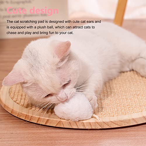 Rascador de gato de sisal, lindo gato Rascador de sisal gato Rascador ronda de gato con ventosa esponjosa para gato, dormitorio, sala de estar, oficina, tienda