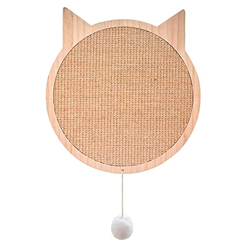 Rascador de gato de sisal, lindo gato Rascador de sisal gato Rascador ronda de gato con ventosa esponjosa para gato, dormitorio, sala de estar, oficina, tienda