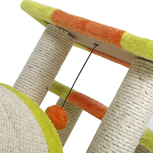 Rascador para Gatos Altura Árbol Escalador Arañar Marco de doble plataforma de salto del gato del marco del puente del arco del gato del gato de arrastre Junta Rascar Más Diversión Animales Play Cente