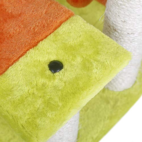 Rascador para Gatos Altura Árbol Escalador Arañar Marco de doble plataforma de salto del gato del marco del puente del arco del gato del gato de arrastre Junta Rascar Más Diversión Animales Play Cente